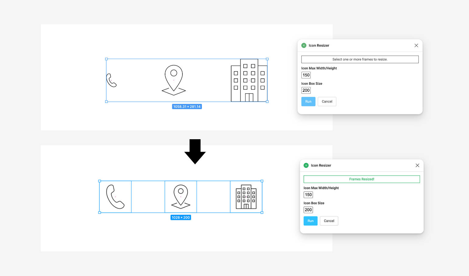 Figmaプラグイン｜Icon Resizer活用イメージ